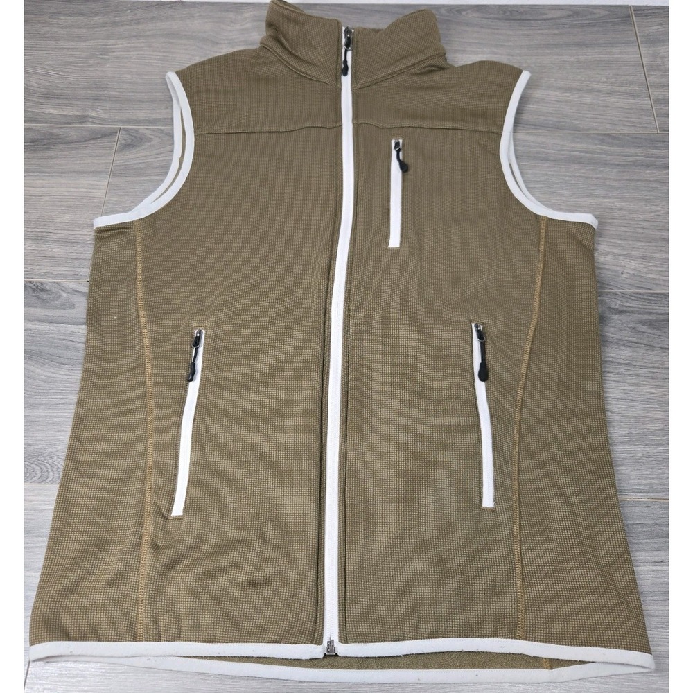 Narragansett Traders Vest Mens M Brown Full Zip Microfiber‎ Zippered Pockets